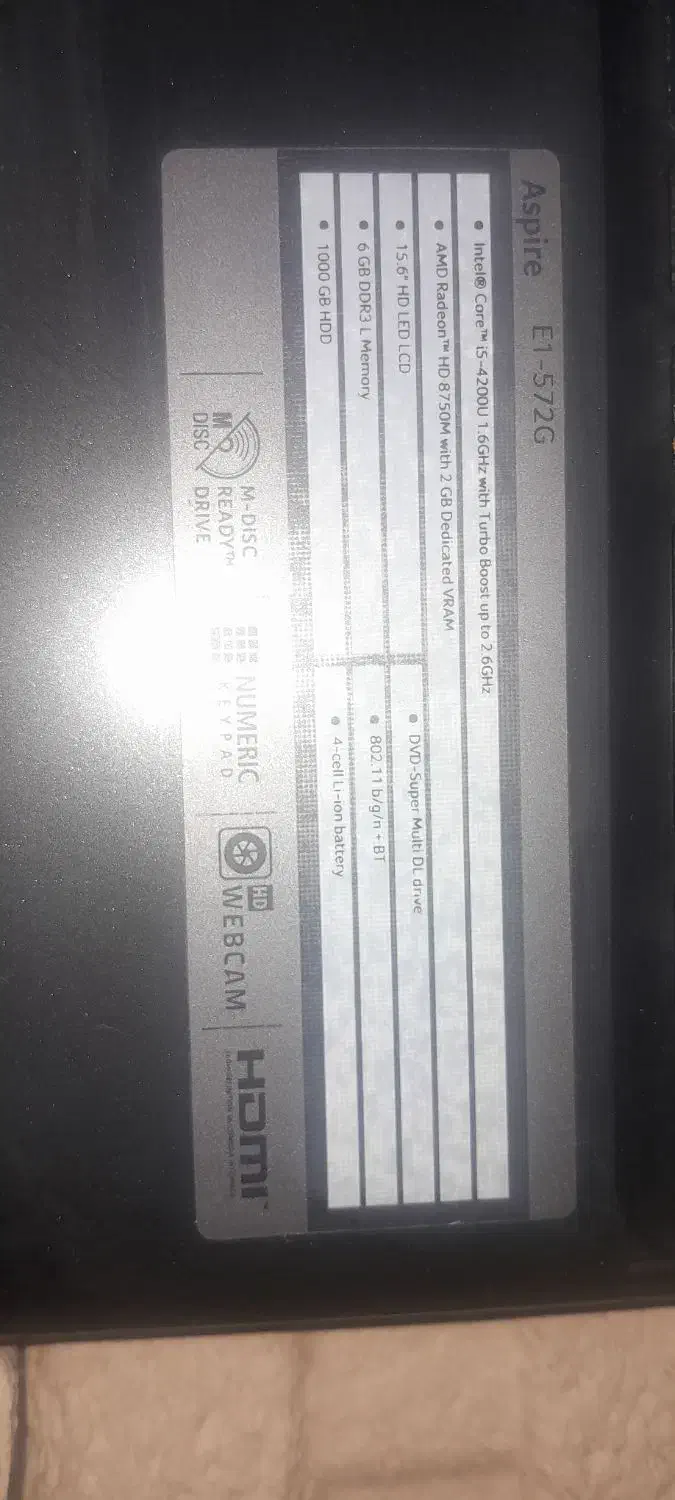 فروش لب تاب مدل ایسر G572|رایانه همراه|شهرکرد, |دیوار