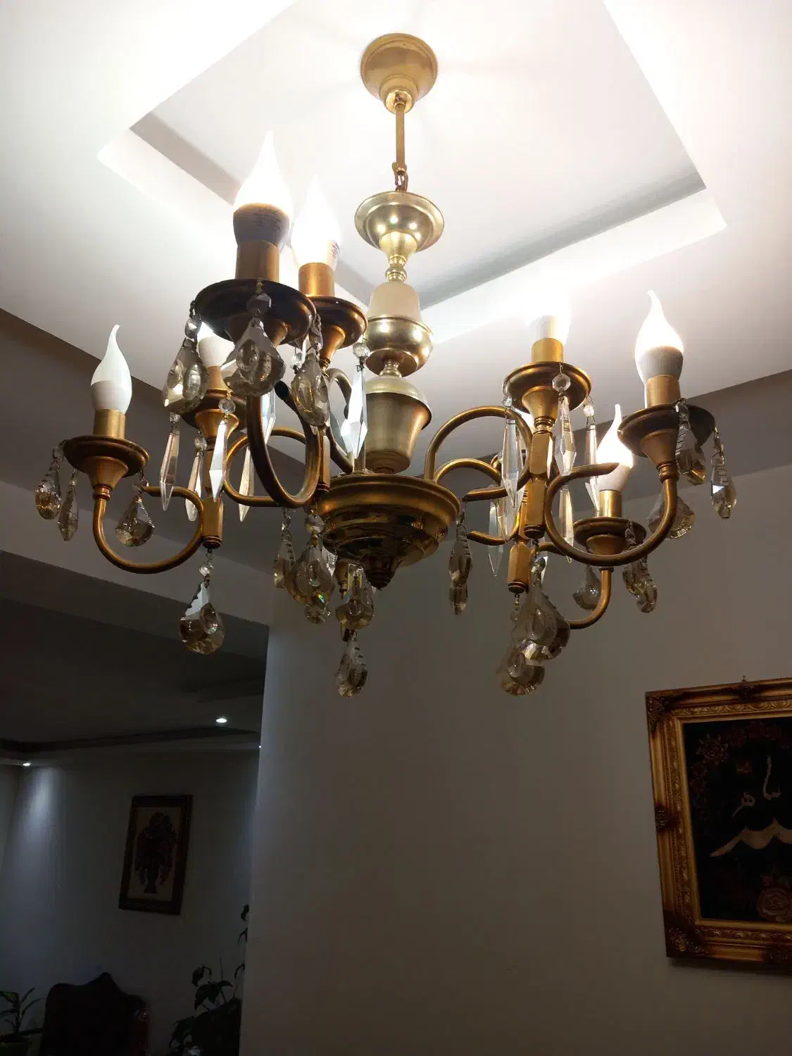 لوستر آبکاری طلا|لوستر و چراغ آویز|اراک, |دیوار