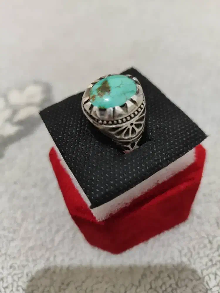 انگشتر نقره عقیق و فیروزه|جواهرات|شاهین‌شهر, خانه کارگر|دیوار