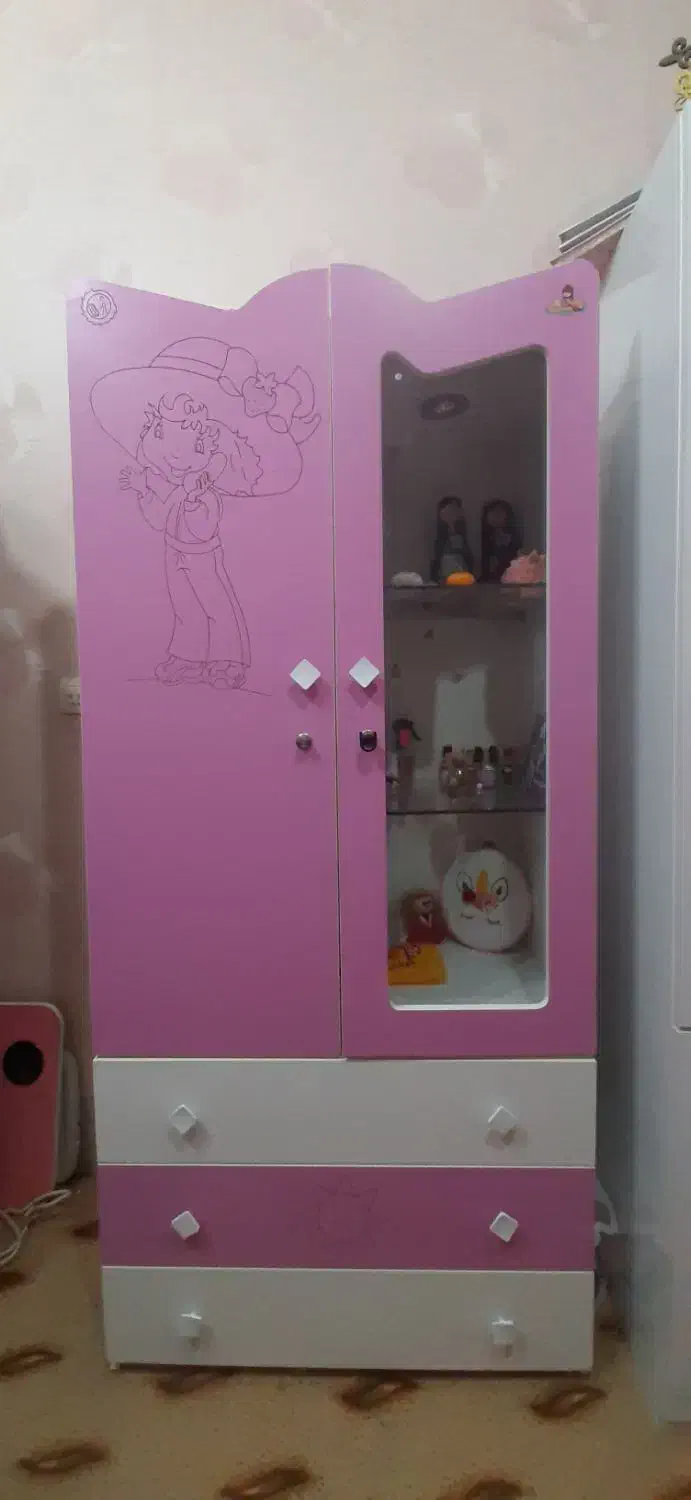 کمد کودک دخترانه در حد نو|جاکفشی، کمد، دراور|فردوس (خراسان), |دیوار