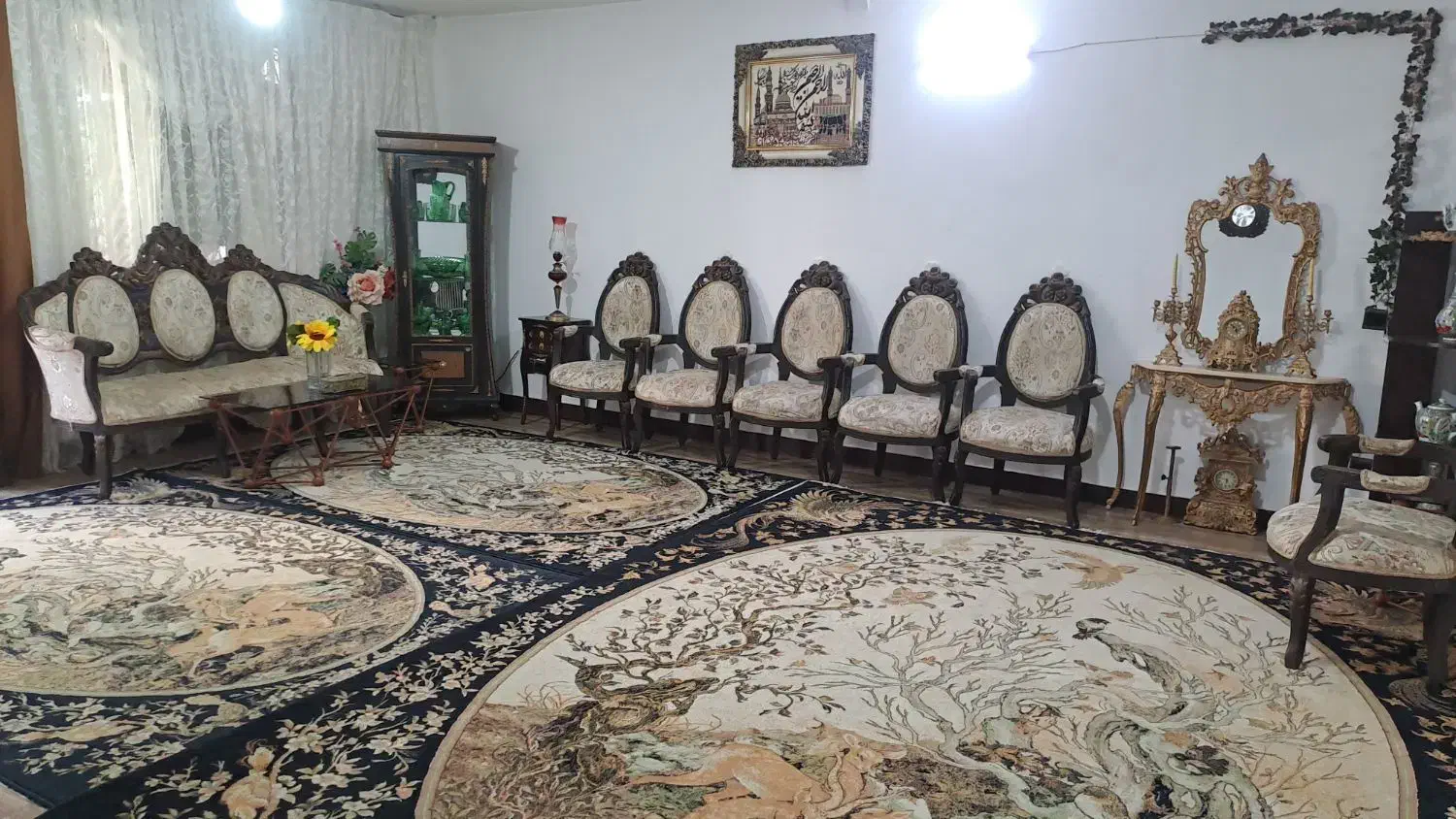 یه دست مبل ۹نفره فرحی.جنس چوب راش.محک ومقاوم|مبلمان خانگی و میز عسلی|اقبالیه, |دیوار