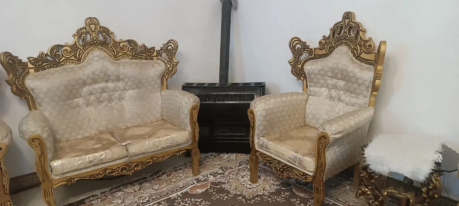 مبل سلطنتی ۹ نفره|مبلمان خانگی و میز عسلی|چناران, |دیوار