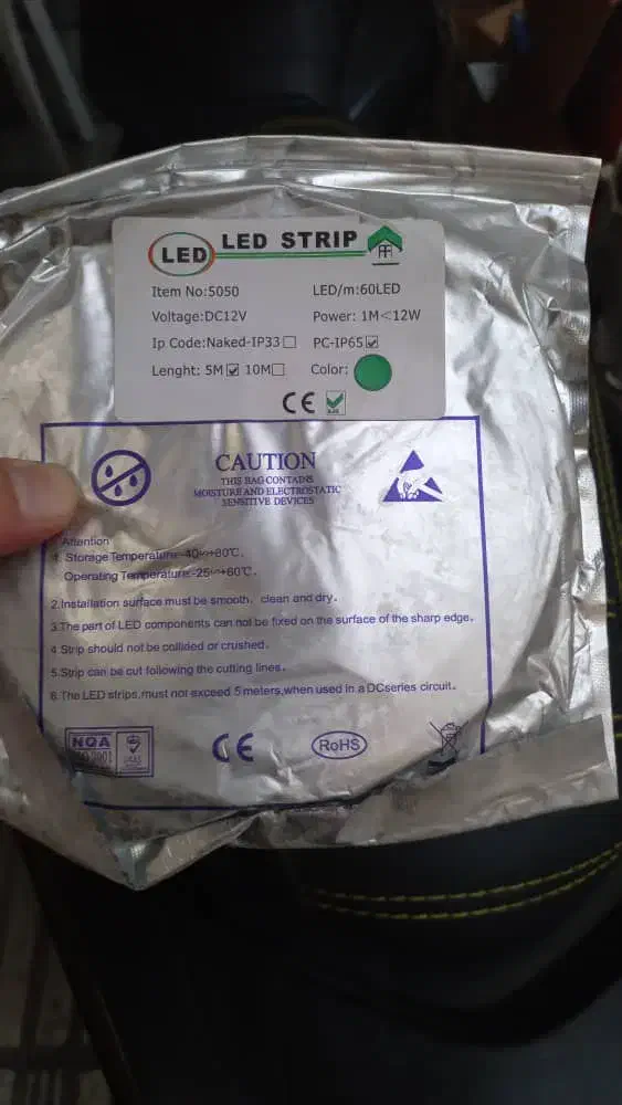 ریسه ۱۲ولت رنگ سبز  حلقه ۵ متری|ریسه و چراغ تزئینی|فلاورجان, |دیوار