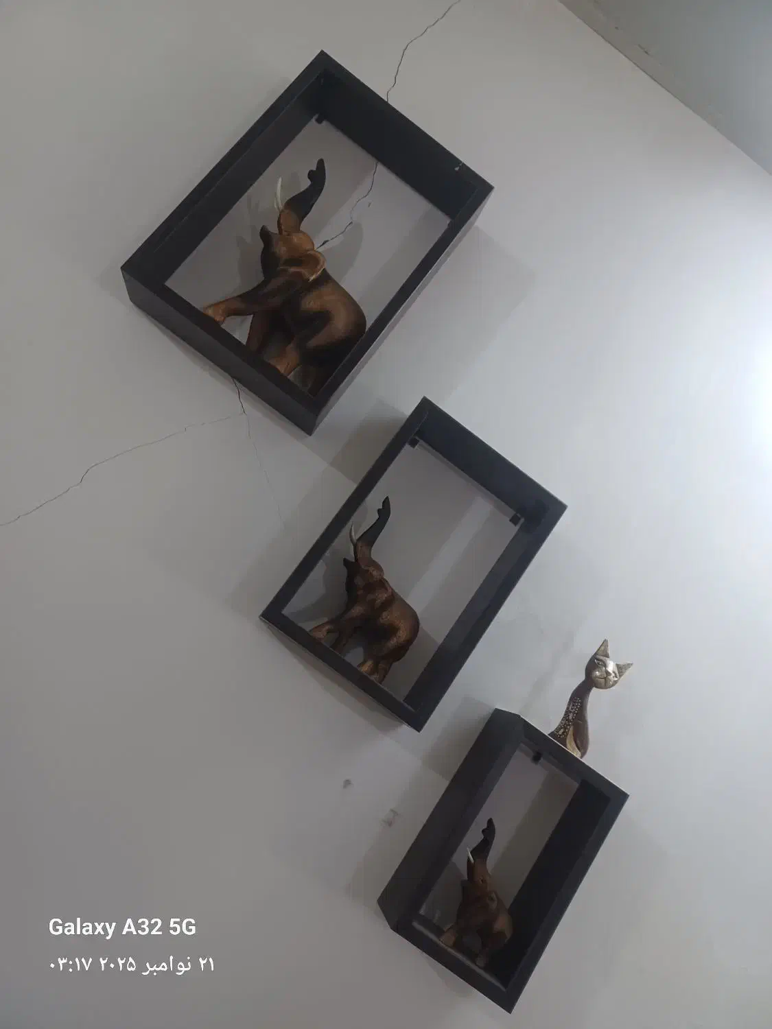 ست کامل فیل چوبی همراه با باکس چوبی|مجسمه، تندیس، ماکت|اراک, |دیوار