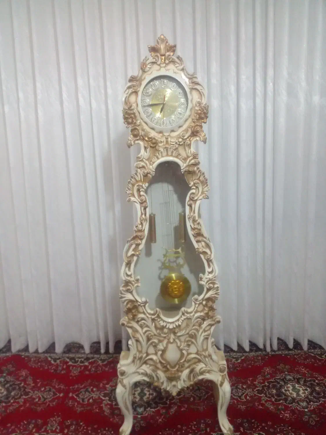 ساعت ایستاده طرح ایتالیای  خوشگل سفید طلای|ساعت دیواری و تزئینی|مشگین شهر, |دیوار