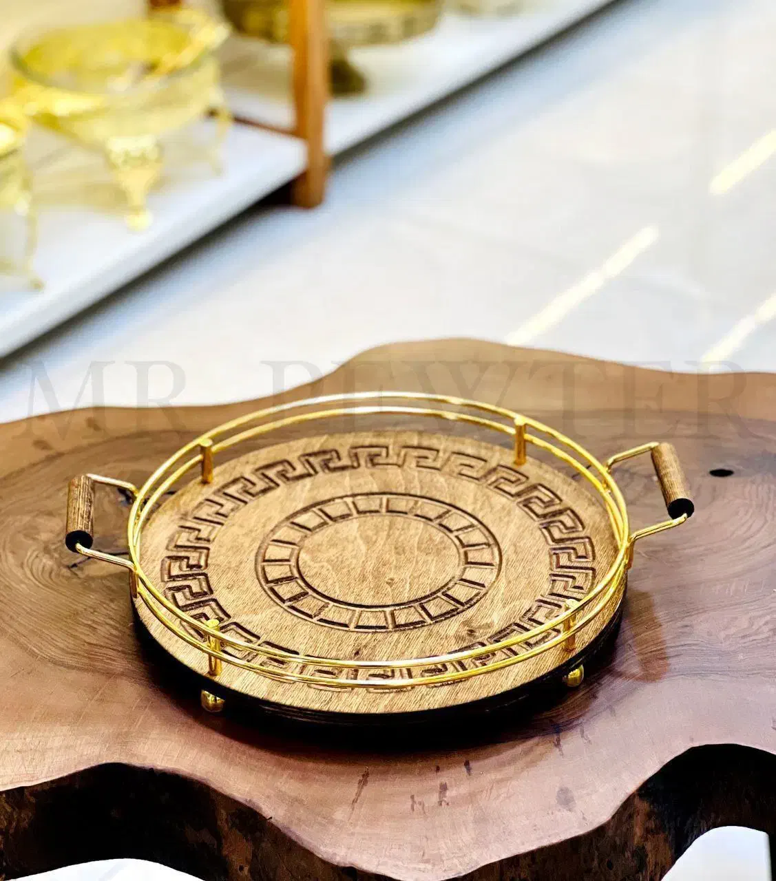 سینی چوبی|ظروف سرو و پذیرایی|بافق, |دیوار