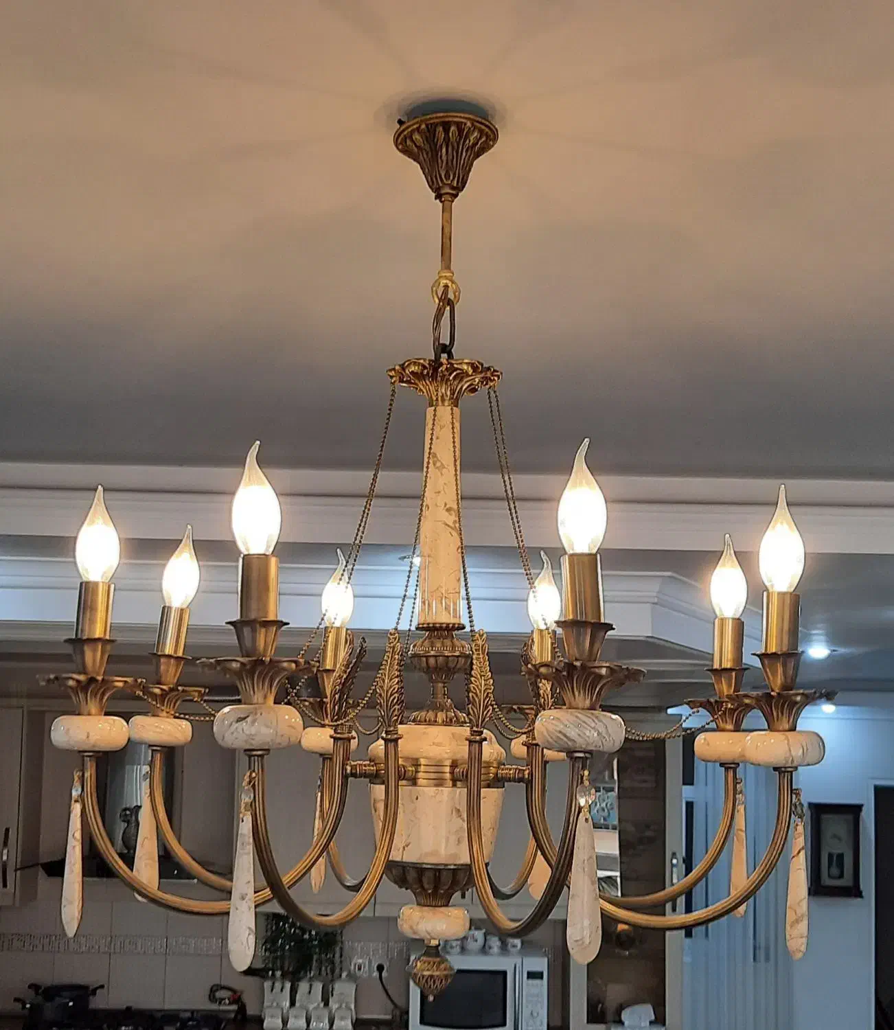 دو جفت لوستر برنزی آنتیک|لوستر و چراغ آویز|اسلامشهر, شهرک مفیدی|دیوار