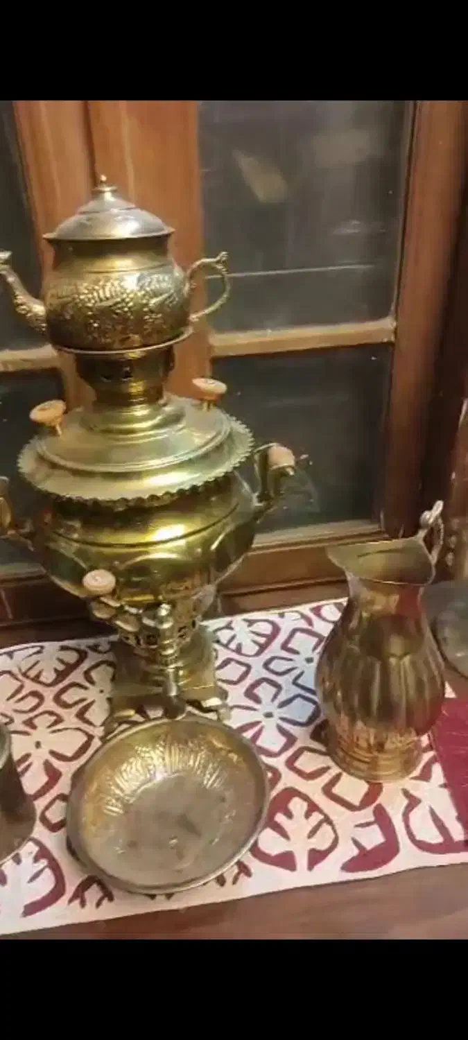 سرویس سماور عتیقه آک آک هنوز آب نرفته توش|کلکسیون اشیاء عتیقه|اصفهان, علی قلی آقا|دیوار