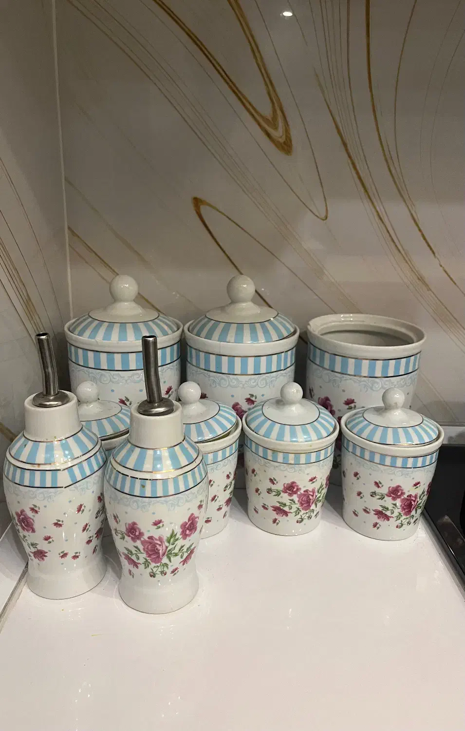 ست پاسماوری چینی طرح رز ابی|ظروف سرو و پذیرایی|تهران, حکیمیه|دیوار