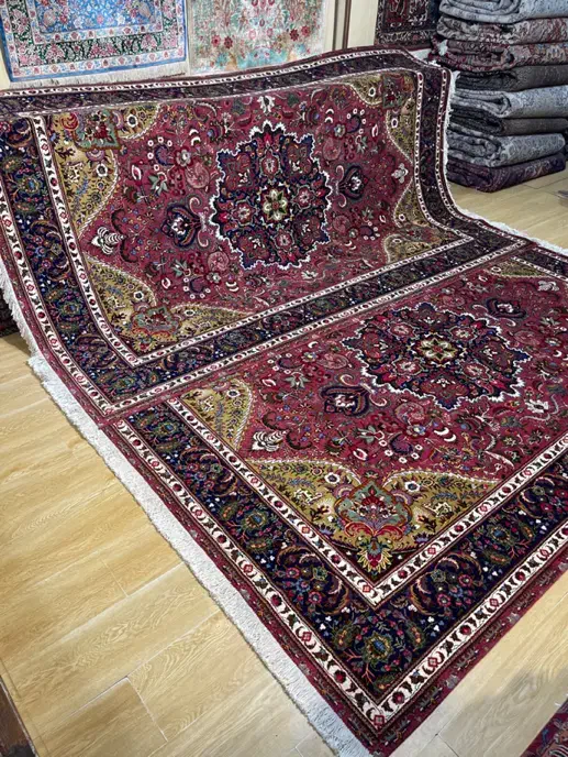 فرش جفت ۶ متری تبریز زمینه سرخابی|فرش|تهران, سلسبیل شمالی|دیوار