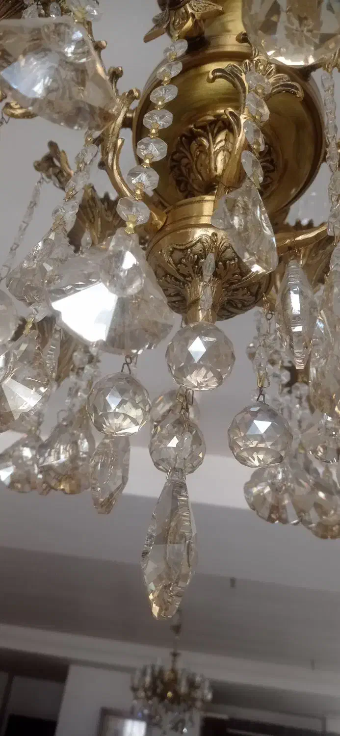 لوستر برنز 6شاخه بزرگ|لوستر و چراغ آویز|فردیس, شهرک ارم|دیوار