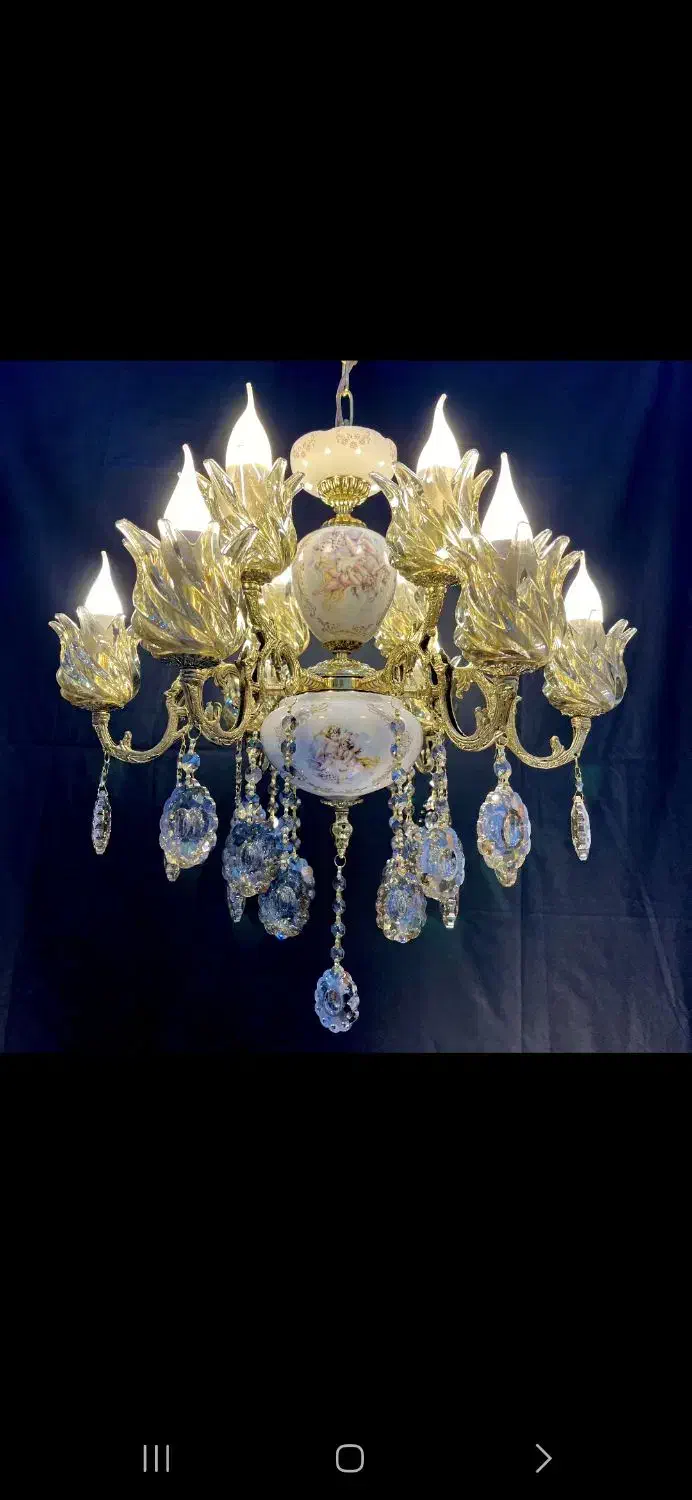 لوسترچینی سرامیکی برنج.۶+۶.شعله/برنز NB light 642|لوستر و چراغ آویز|تهران, نعمتآباد|دیوار