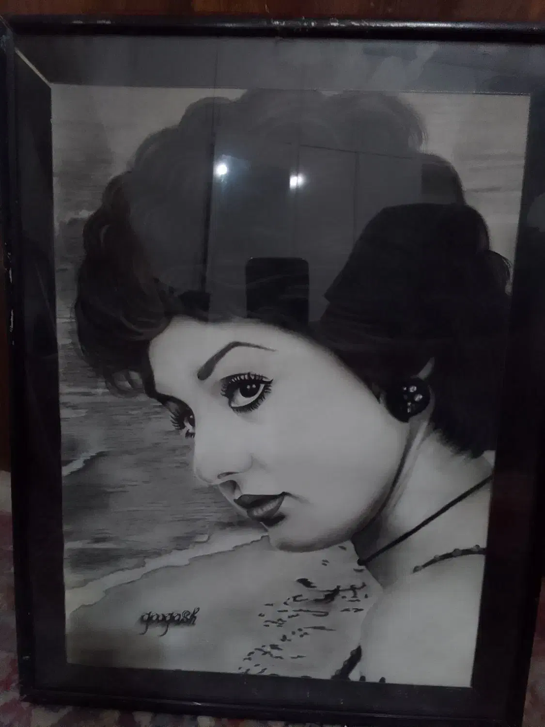 دوعدد تابلو سیاه قلم|تابلو، نقاشی، عکس|نیشابور, گنبد سبز|دیوار