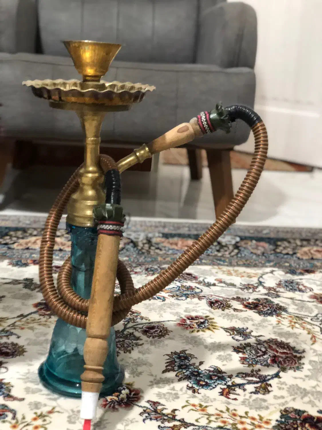 قلیون برنج توپر و چوب سرخ|صنایع دستی و سایر لوازم تزئینی|بابل, |دیوار