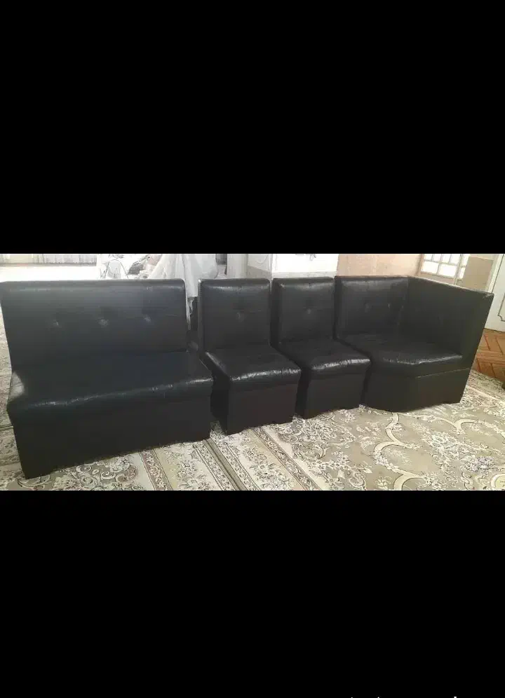 مبل چرم ۵ نفره|مبلمان خانگی و میز عسلی|آباده, |دیوار