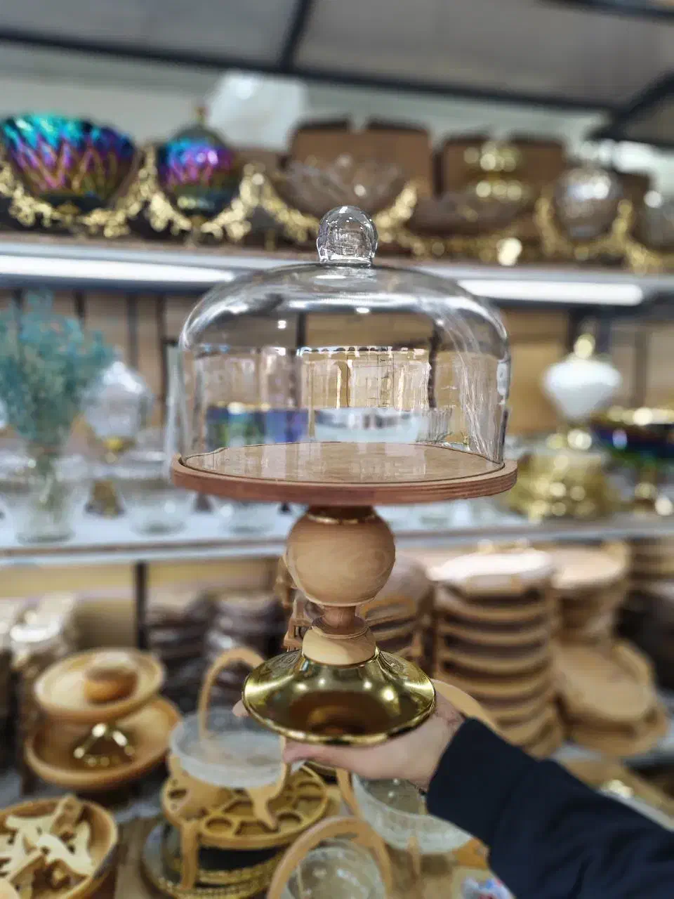 کاپ کیک چوبی پایه بلند خراطی شده|ظروف سرو و پذیرایی|سیرجان, |دیوار