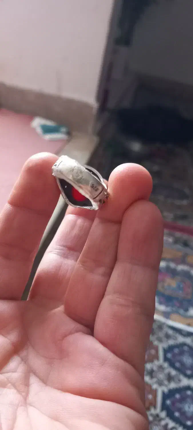 انگشترنقره۹۲۵ با نگین عقیق خیلی قدیمی|جواهرات|بندر گناوه, |دیوار