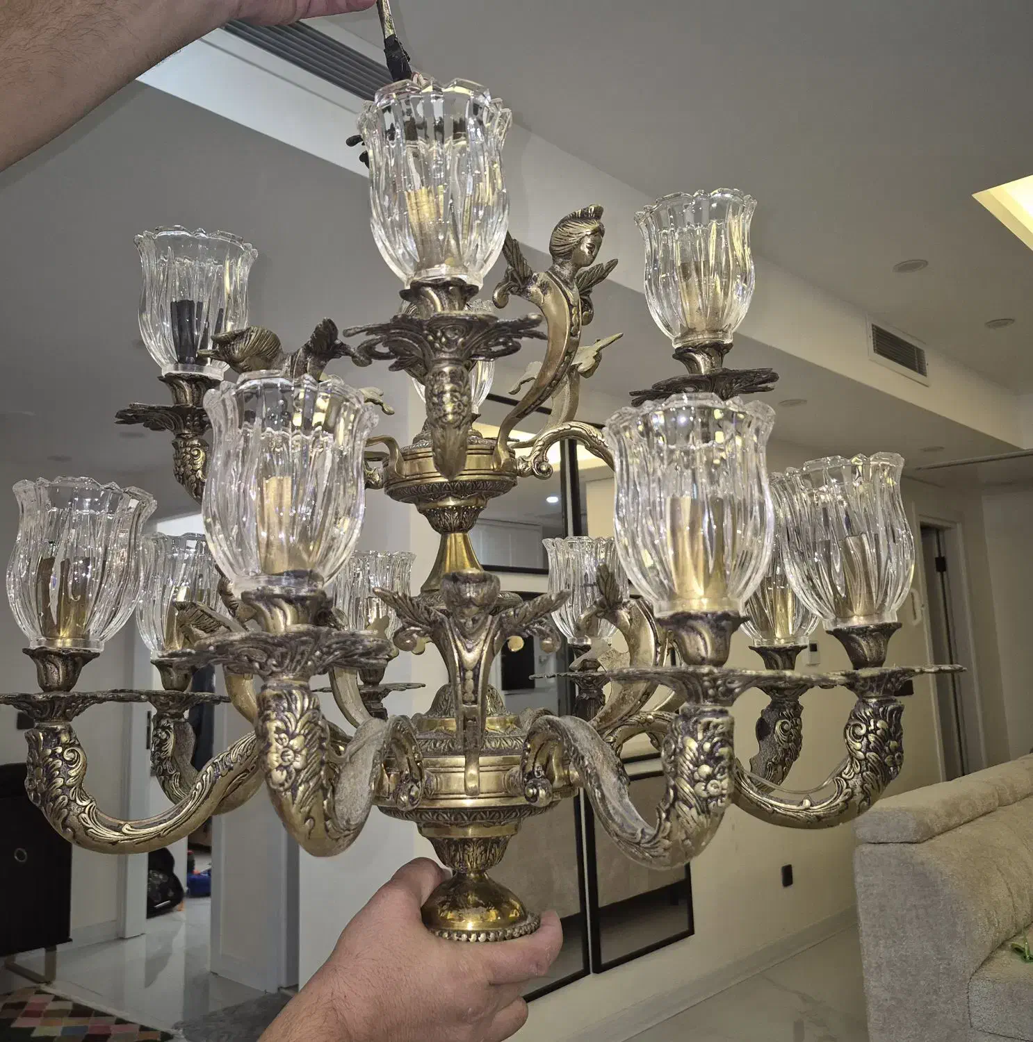 لوستر برنجی ۳۰ ساله|لوستر و چراغ آویز|کرج, گوهردشت|دیوار