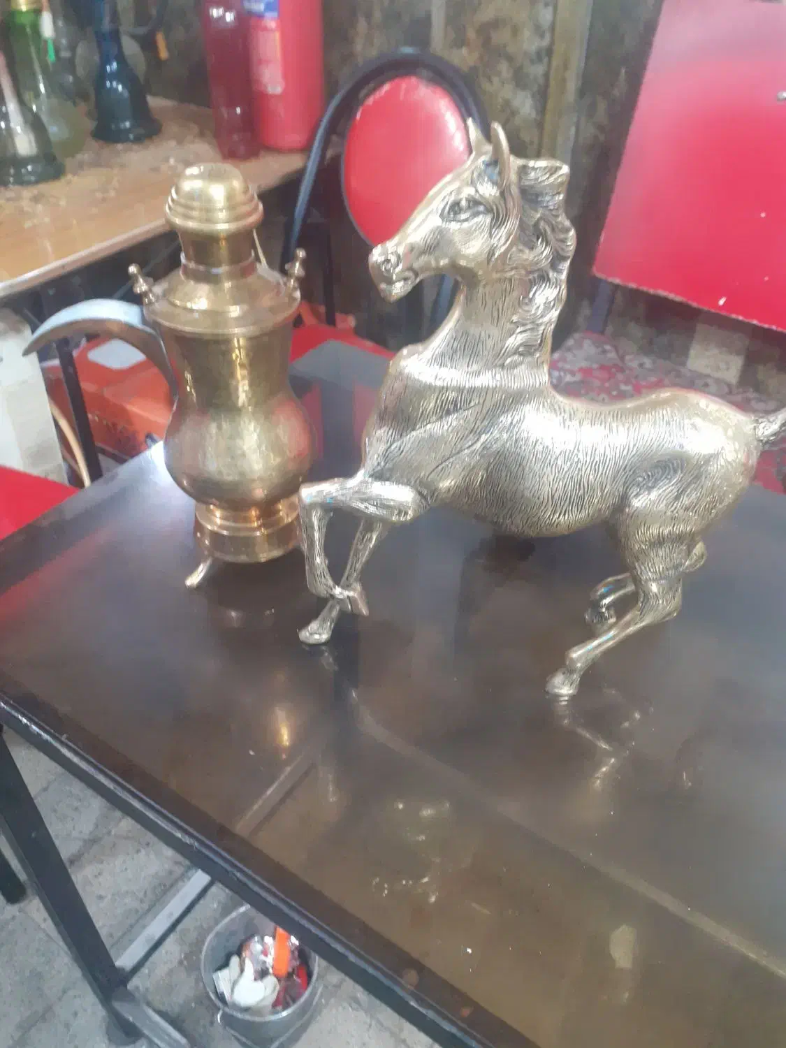 یک اسب برنز ومشقوه|مجسمه، تندیس، ماکت|تبریز, |دیوار