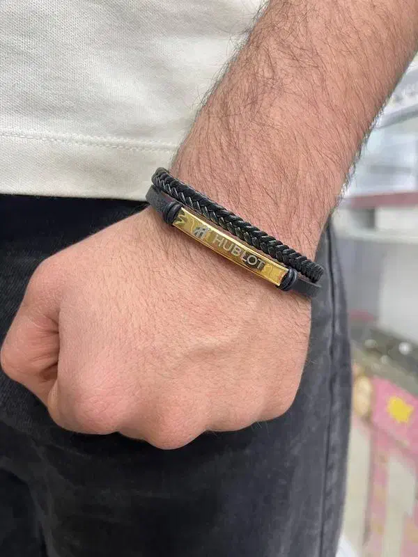 دستبند چرم و زنجیر مردانه هدیه روز مرد|بدلیجات|کرمان, |دیوار