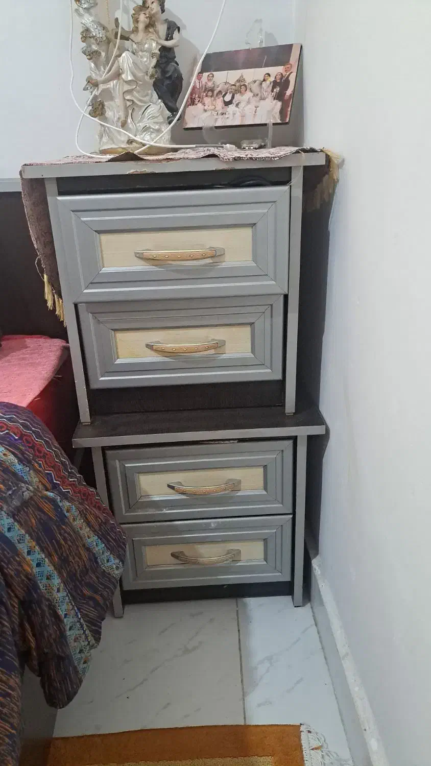 فروش تختخواب دونفره چوب mdf|تخت و سرویس خواب|لنگرود, |دیوار