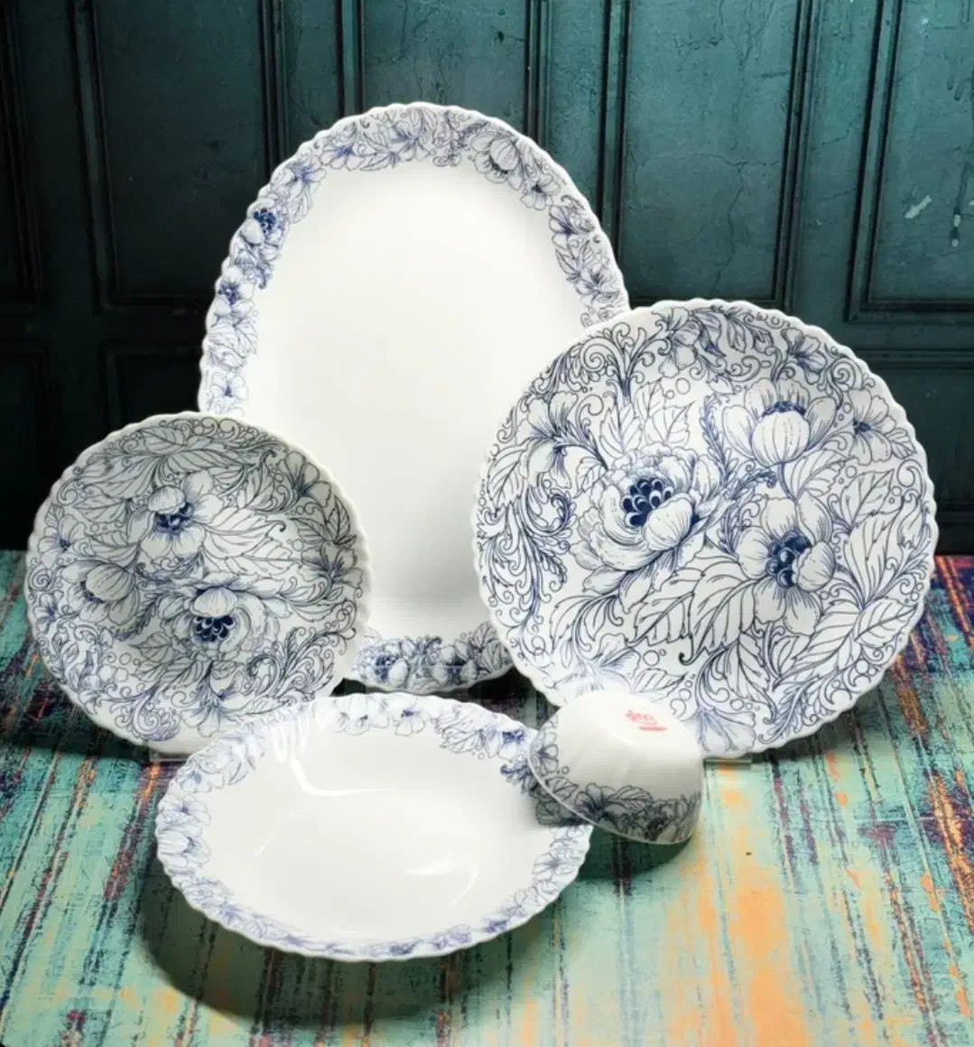 سرویس غذا خوری 25 پارچه آرکوپال طرح گلور سرمه ای|ظروف سرو و پذیرایی|هشتگرد, شهرک ایران خودرو|دیوار