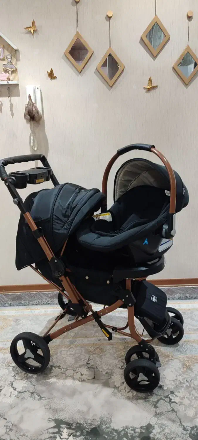 ست کالسکه وکریر درحد نو|کالسکه و لوازم جانبی|اشتهارد, |دیوار