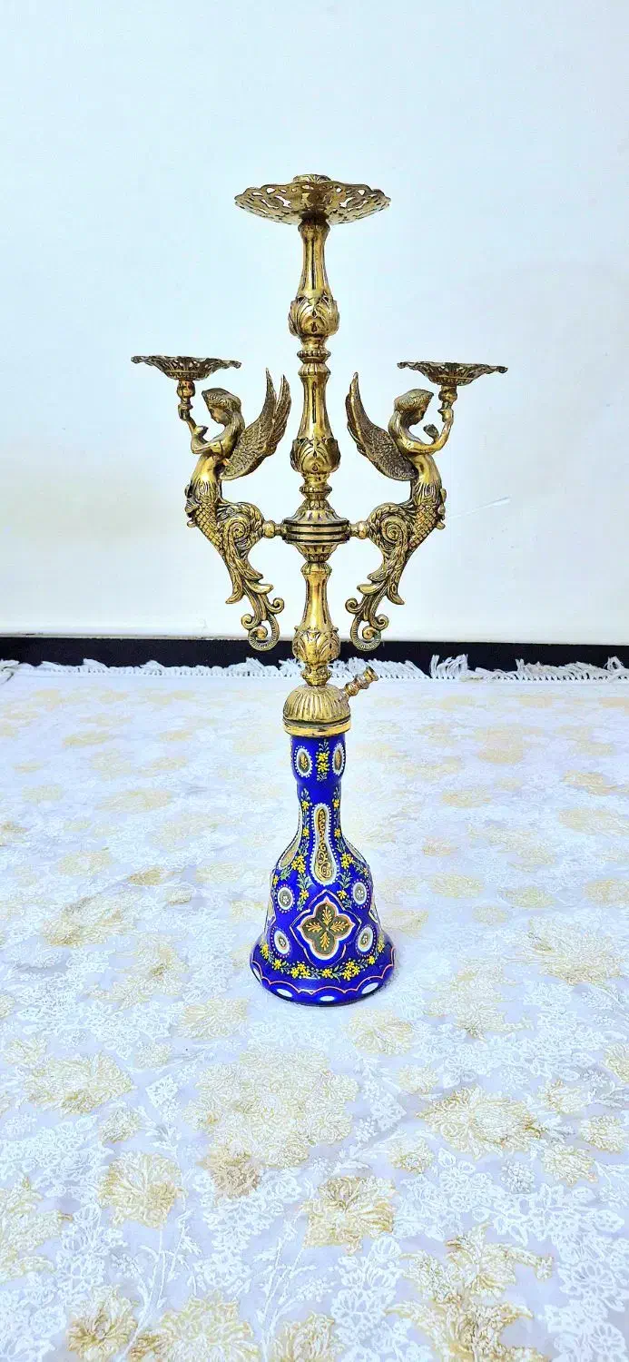 قلیان برنجی دو فرشته سنگین نو و آکبند|کلکسیون و سرگرمی|پاکدشت, پاکدشت (مامازند)|دیوار