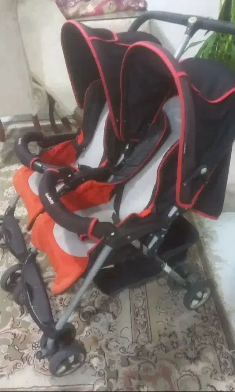 کالسکه دوقلو خارجی از نوزادی|کالسکه و لوازم جانبی|قم, دروازه کاشان|دیوار