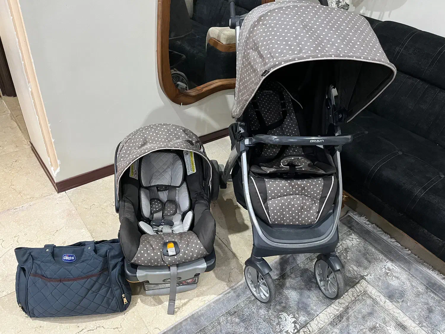 فروش کالسکه کریر و کیف چیکو براوو|کالسکه و لوازم جانبی|تهران, مجیدآباد|دیوار