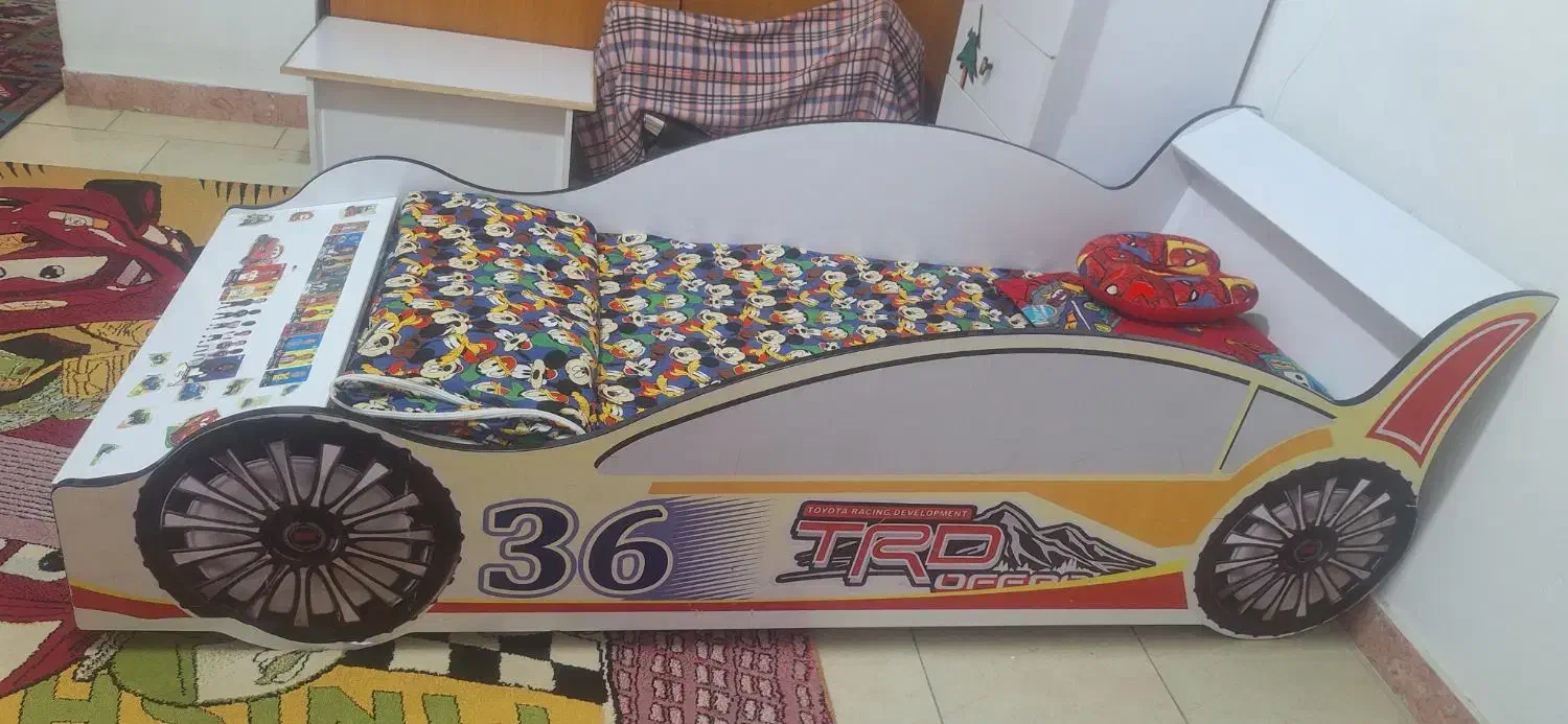 تخت خواب کودک طرح ماشین تا ۱۲ سال|تخت و سرویس خواب|ورامین, شهرک فجر|دیوار