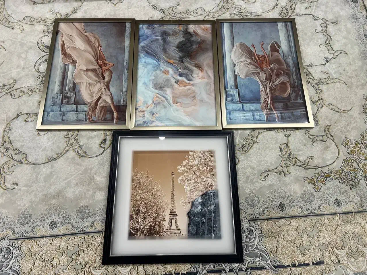 چهارعدد تابلو روش شیشه ای وکاملا سالم|تابلو، نقاشی، عکس|شبستر, |دیوار