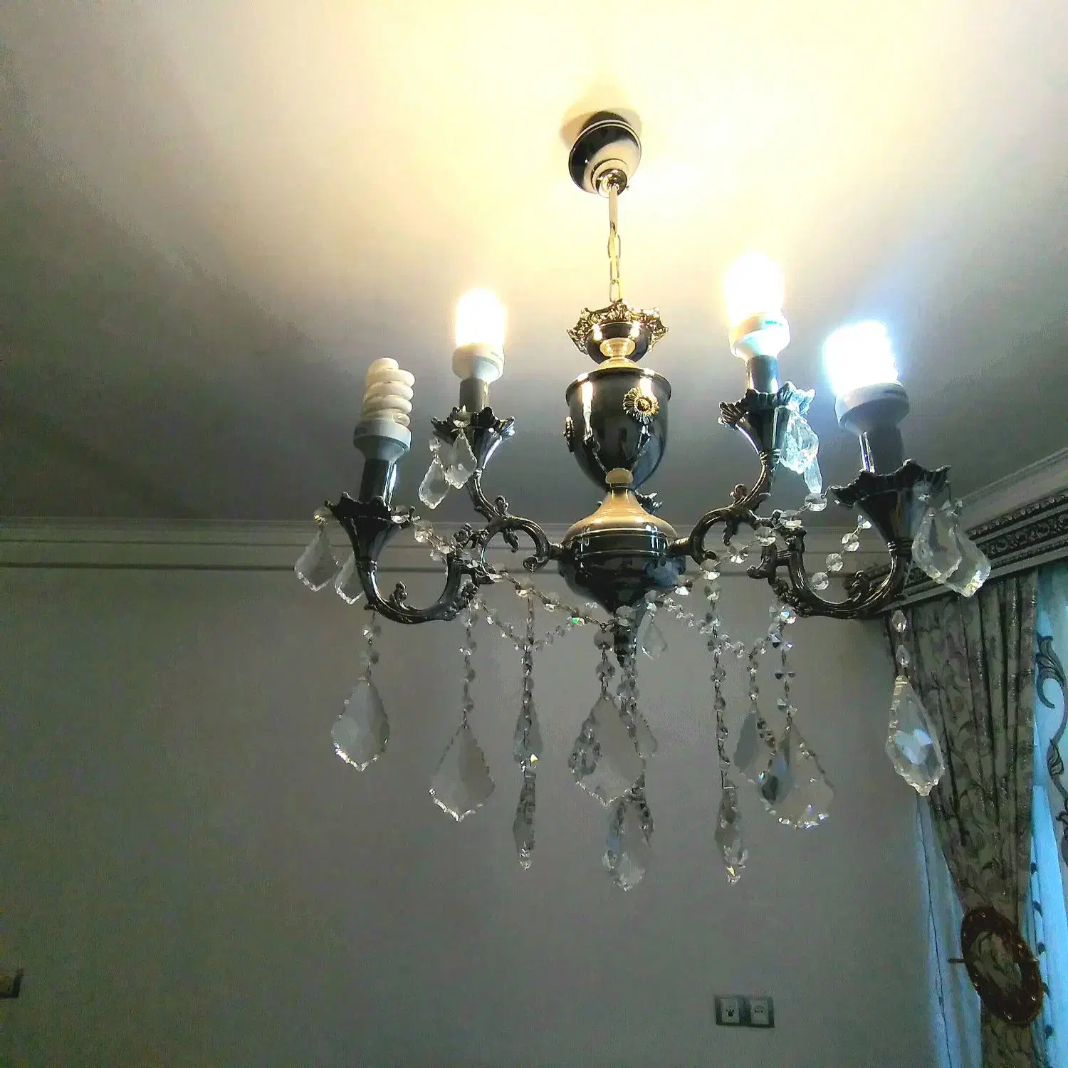 لوستر برنز نقره ایی|لوستر و چراغ آویز|تبریز, |دیوار