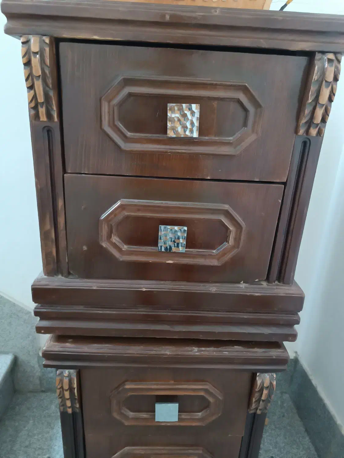 یک جفت پاتختی چوبی سفارشی|تخت و سرویس خواب|مشهد, امیریه|دیوار