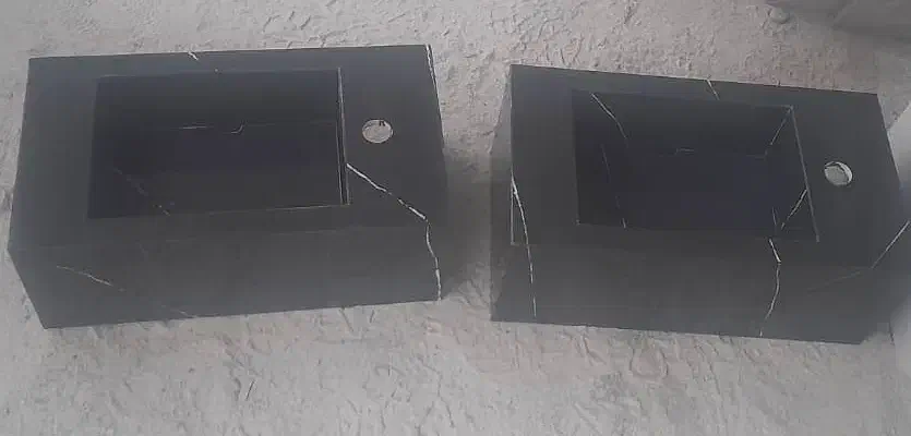 روشویی سرامیکی مشکی رگه سفید|لوازم سرویس بهداشتی|تهران, منیریه|دیوار