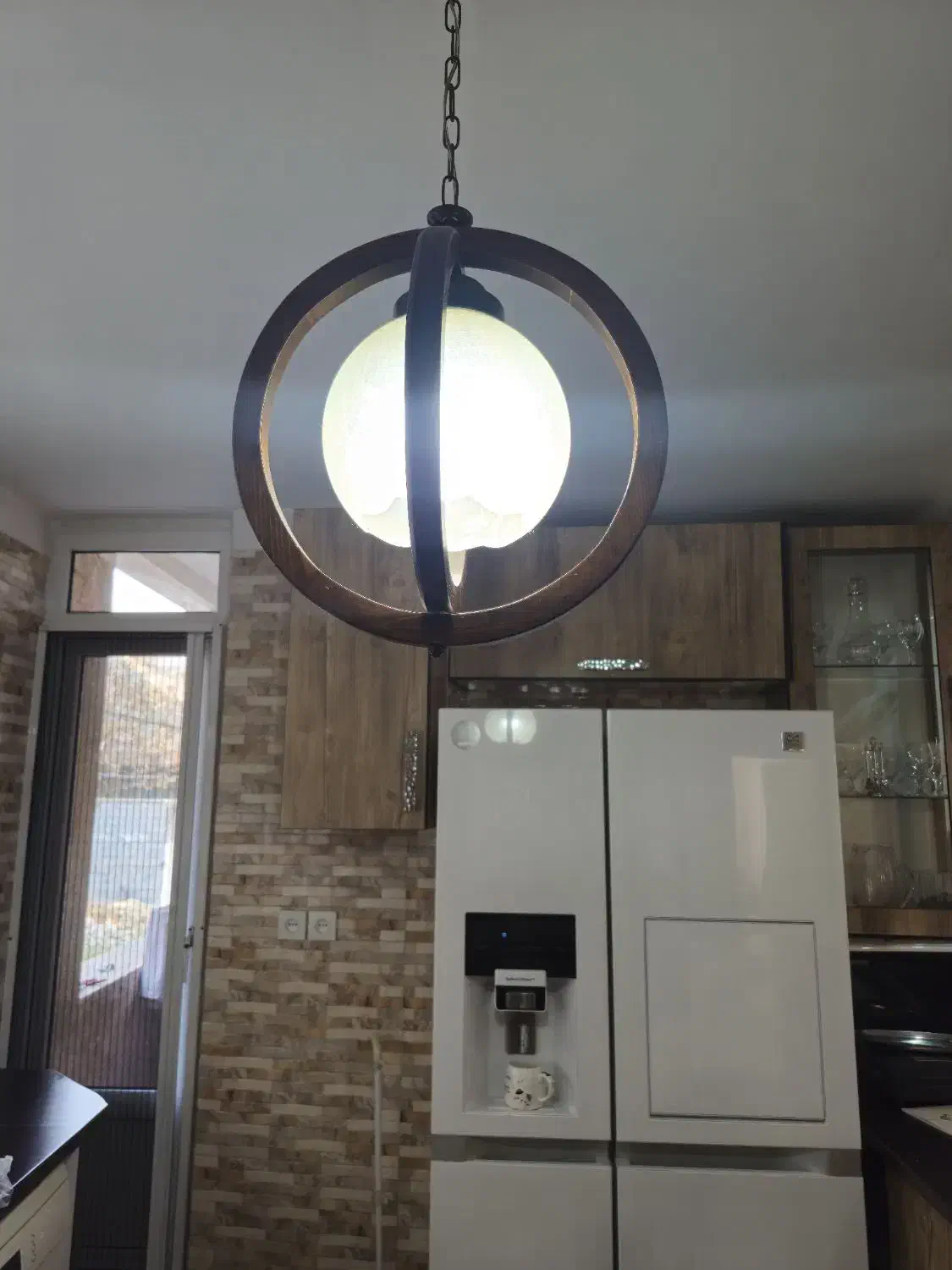 لوستر  چوبی کاملا نو و سالم|لوستر و چراغ آویز|کن, |دیوار