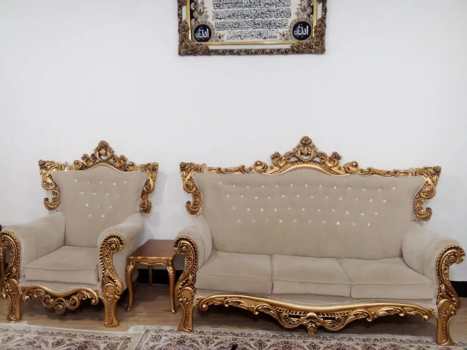 مبل سلطنتی همراه با عسلی|مبلمان خانگی و میز عسلی|سنندج, |دیوار