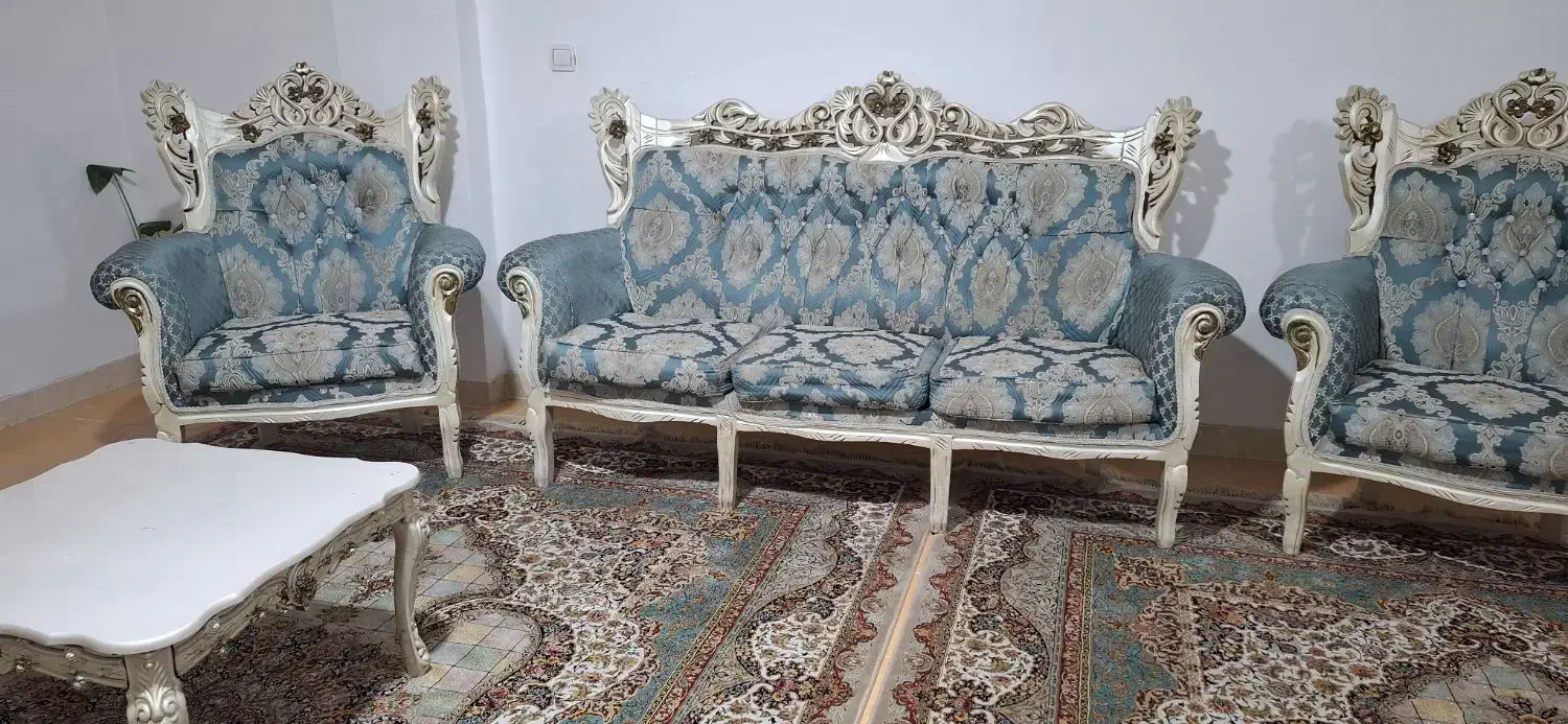 مبل سلطنتی ۹نفره|مبلمان خانگی و میز عسلی|قائمشهر, |دیوار