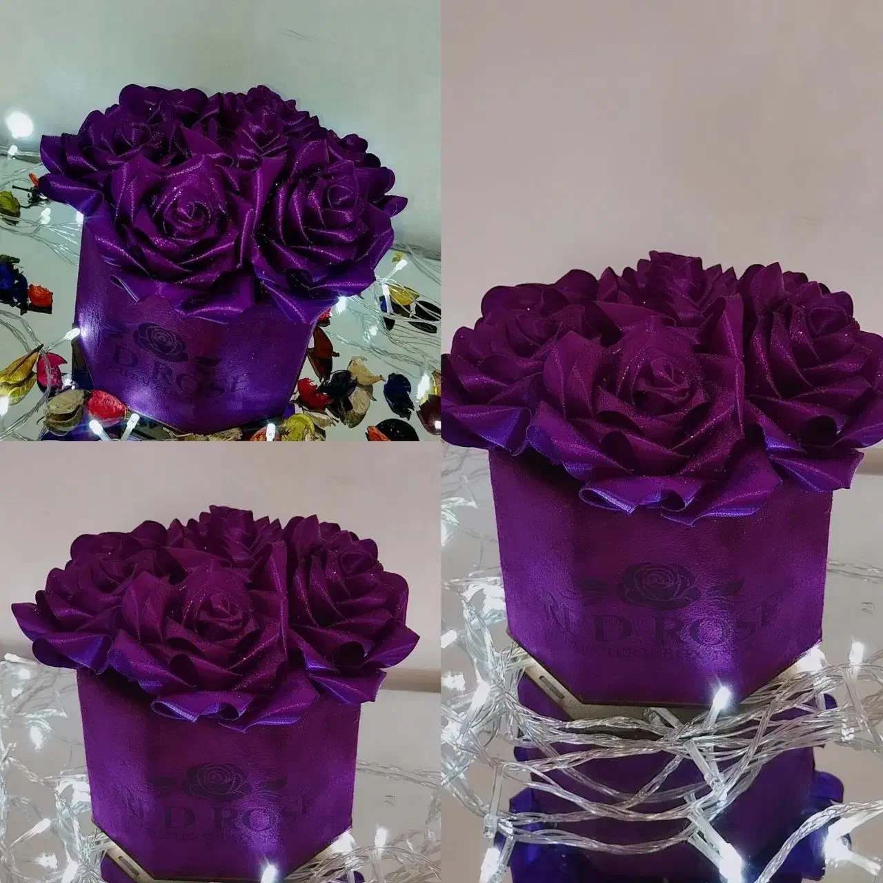 باکس گل مخمل روبانی شاین دار|گل مصنوعی|بیرجند, |دیوار