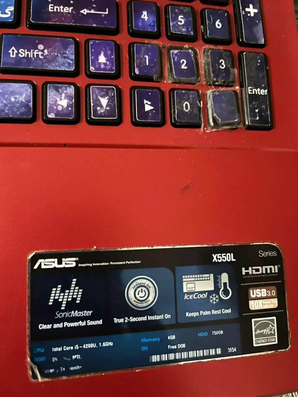 لپ تاپ asus x550l|رایانه همراه|رشت, معلم|دیوار