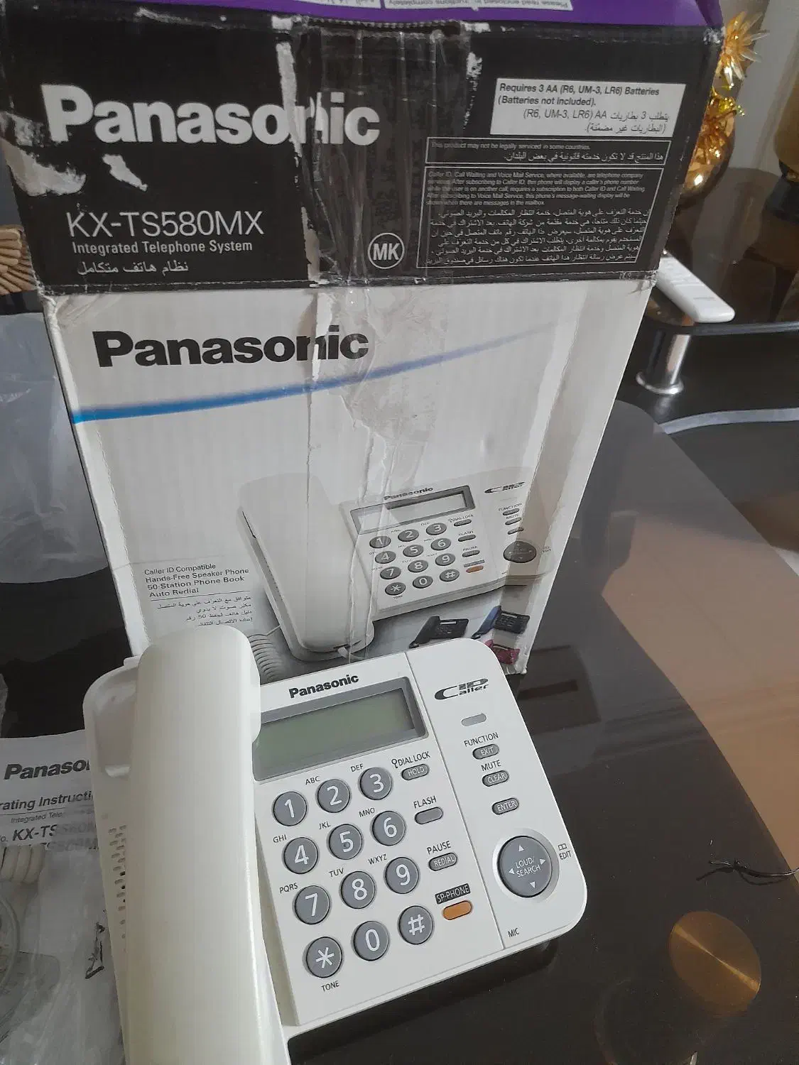 تلفن رو میزی پاناسونیک اصل مدل ts 580|تلفن رومیزی|بابل, |دیوار