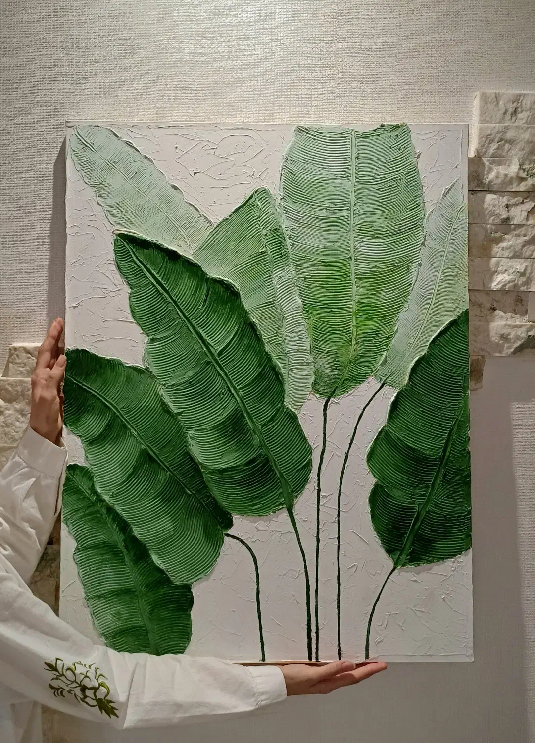 تابلوی دکوراتیو طرح برگ (کار با تکسچر)|تابلو، نقاشی، عکس|تهران, امیریه|دیوار