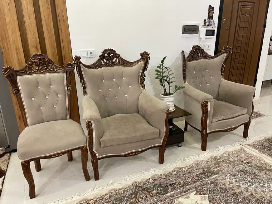 مبل سلطنتی چوبی|مبلمان خانگی و میز عسلی|الوند, |دیوار