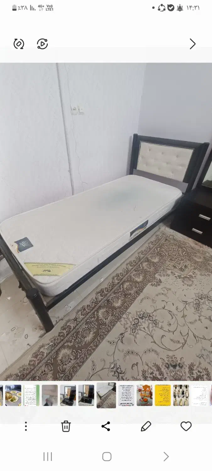 فروش یک عدد تخت یک نفره.. کمد و تابلو|تخت و سرویس خواب|اسفراین, |دیوار