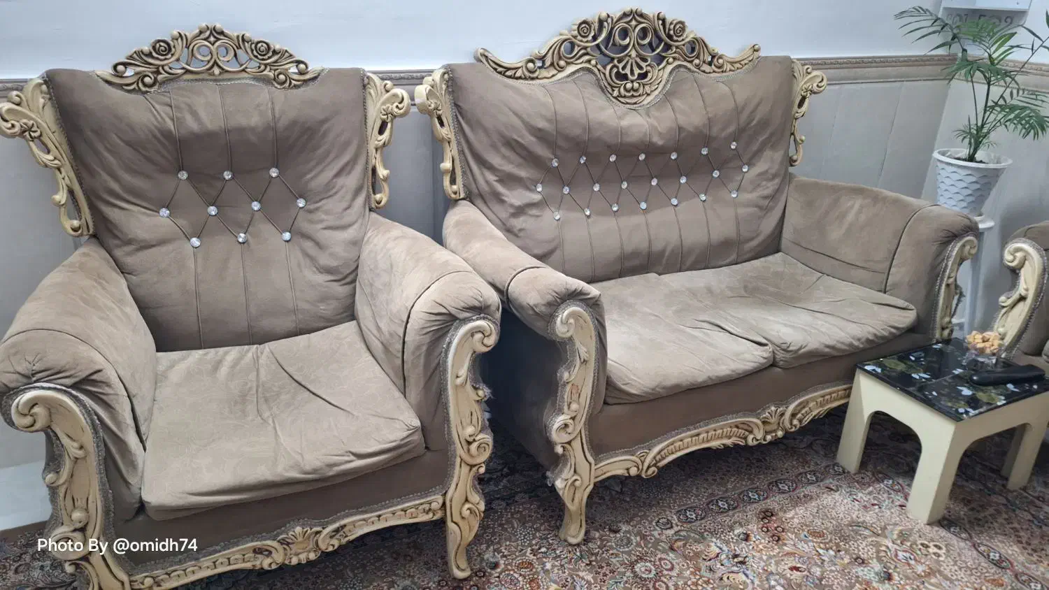 مبل ۷ نفره صحیح و سالم|مبلمان خانگی و میز عسلی|محمدیه-قزوین, |دیوار