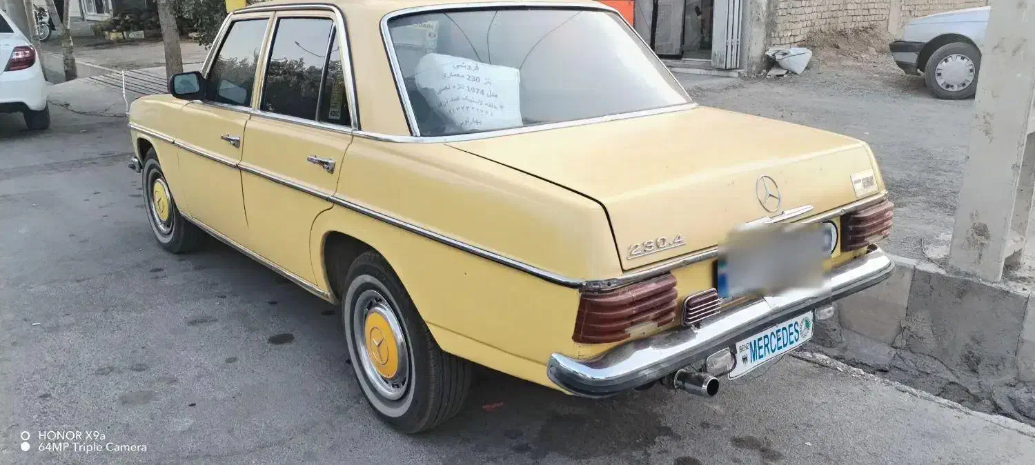 بنز 230معماری مدل1974 زرد قناری|خودرو کلاسیک|اصفهان, آبشار|دیوار