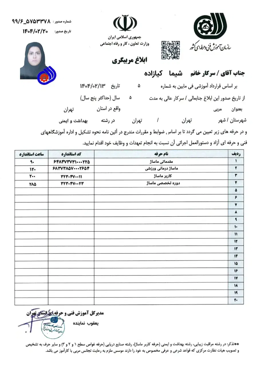 صدور مدرک فنی حرفه ای|خدمات آموزشی|اندیشه, اندیشه فاز ۶|دیوار