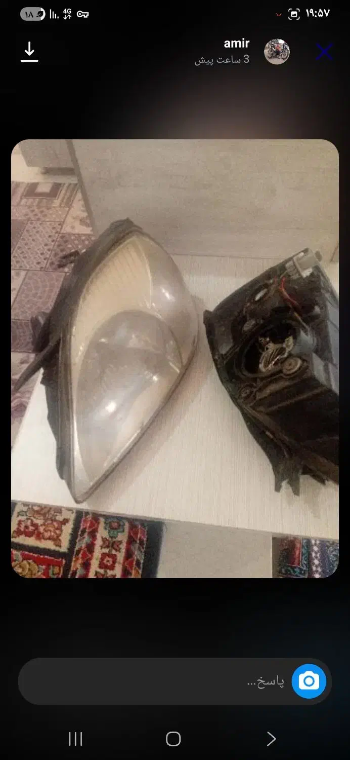 چراغ جلوی ریو کارکرده|قطعات یدکی و لوازم جانبی|محمدیه-قزوین, |دیوار