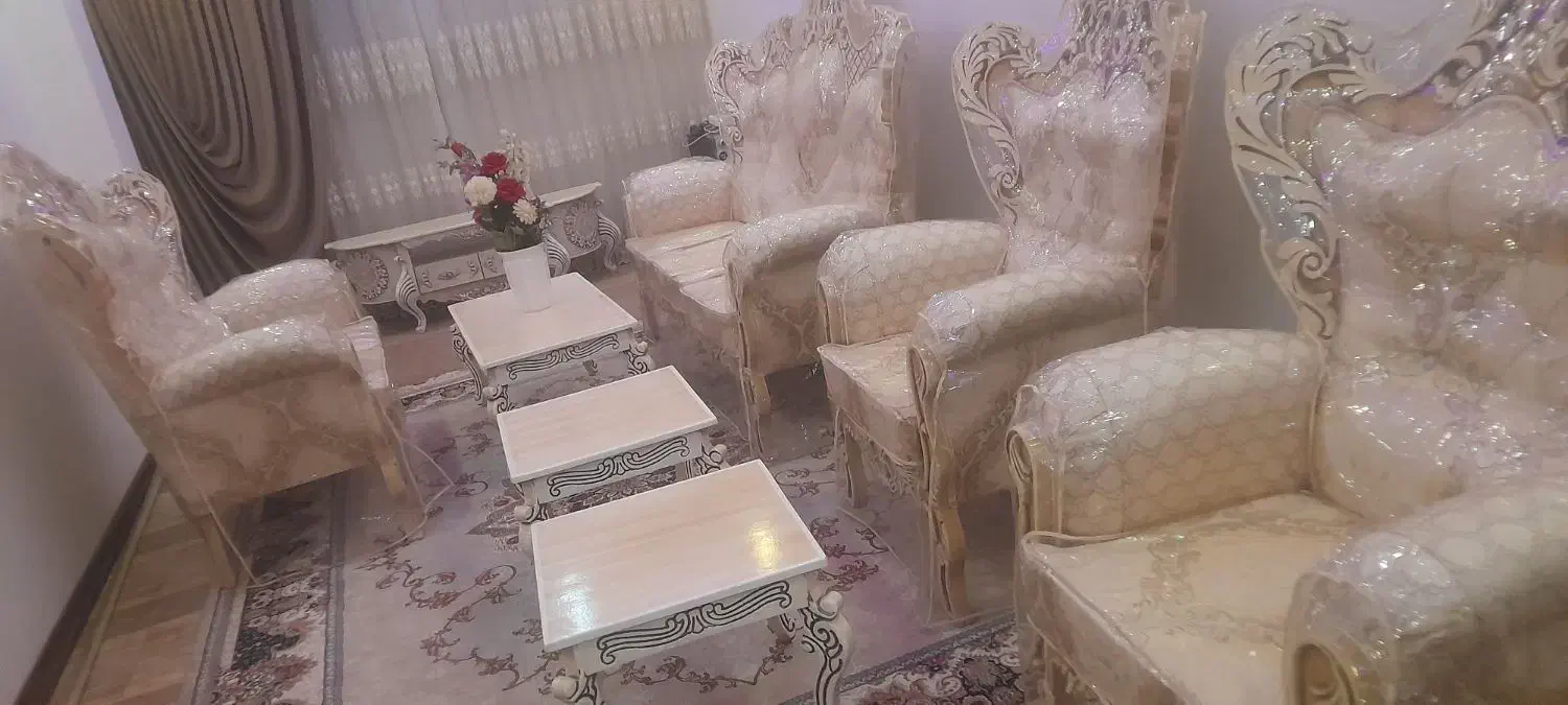 مبل سلطنتی نو|مبلمان خانگی و میز عسلی|ابریشم, |دیوار