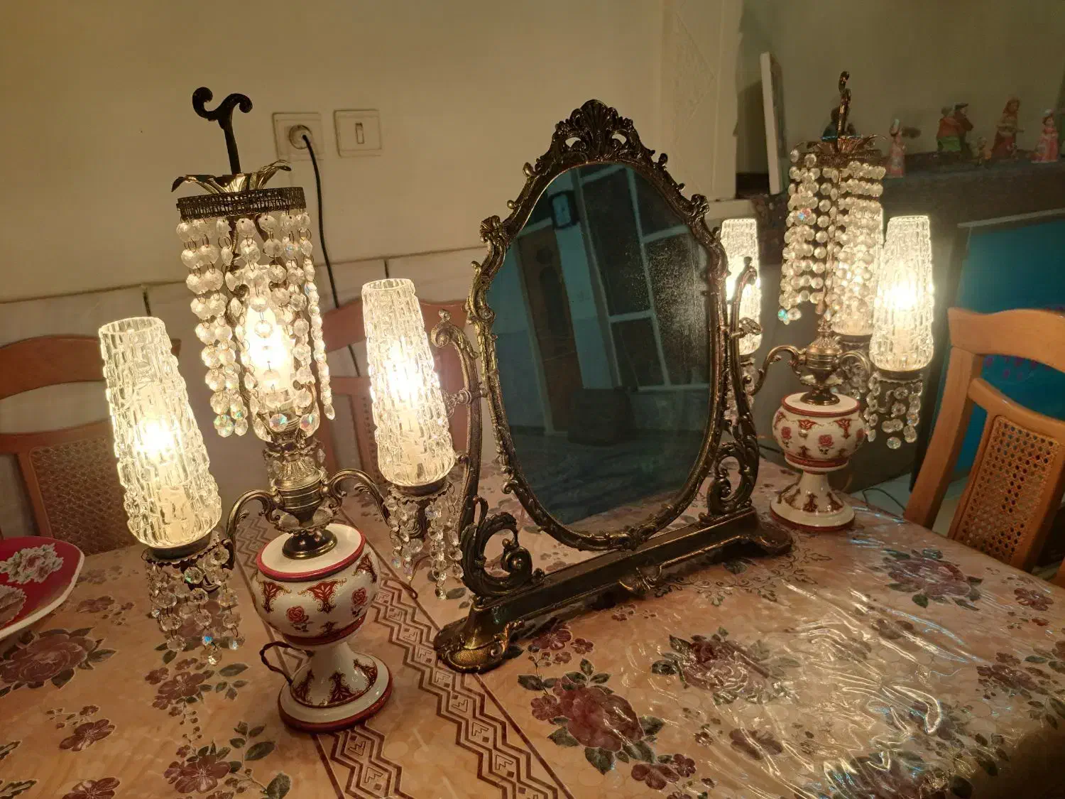 آینه و شمعدان عتیقه|کلکسیون اشیاء عتیقه|خرمآباد, |دیوار